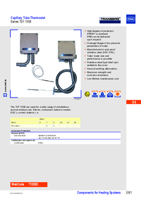 Thumbnail of document Data Sheet - TEF1058 Capillary Tube Thermostat